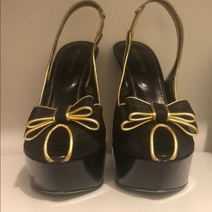 Sergio Rossi slingback peep toe pumps